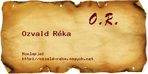 Ozvald Réka névjegykártya