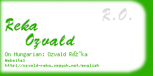 reka ozvald business card